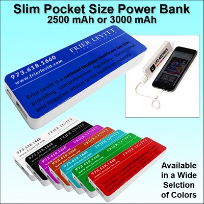 Pocket Size Power Bank 2500 mAh - Blue