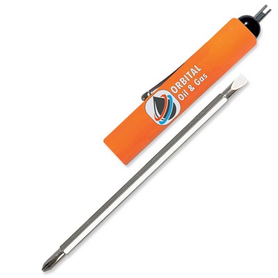 Jumbo Pocket Screwdriver - Reversible 3/16" Flat Tip & #1 Phillips Blade w/Valve Stem Top