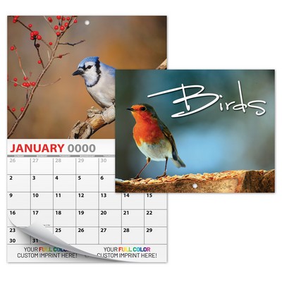 13 Month Custom Appointment Wall Calendar (High Gloss UV-Coated Cover)- BIRDS