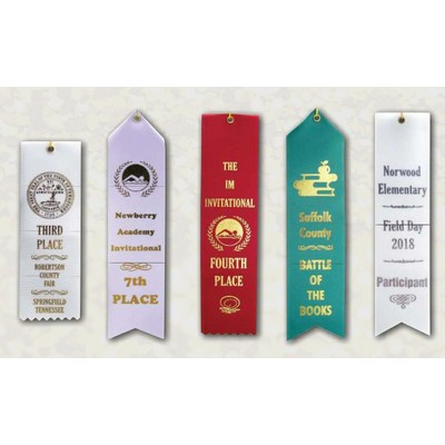 Custom Finished Top Award Ribbons 2" x 6"